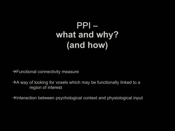 PPI what and why and how