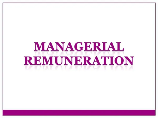 Managerial Remuneration