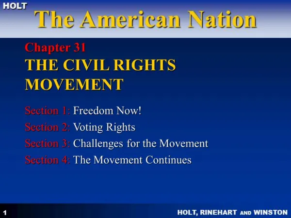 Chapter 31 THE CIVIL RIGHTS MOVEMENT