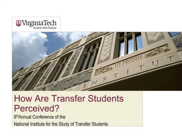 How Are Transfer Students Perceived