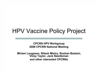 HPV Vaccine Policy Project - slide 1