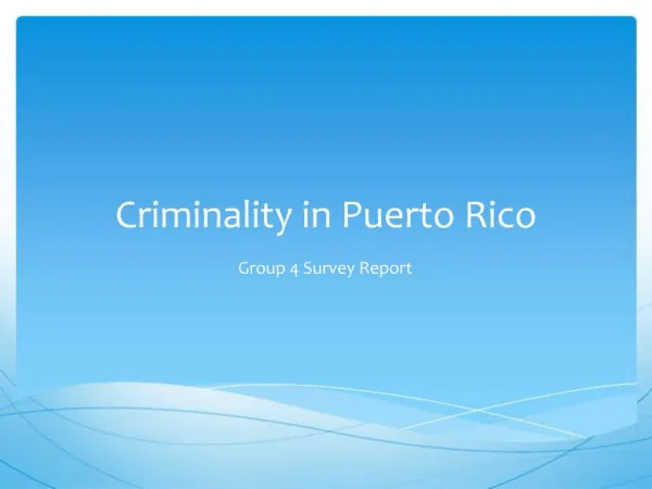 Criminality in Puerto Rico
