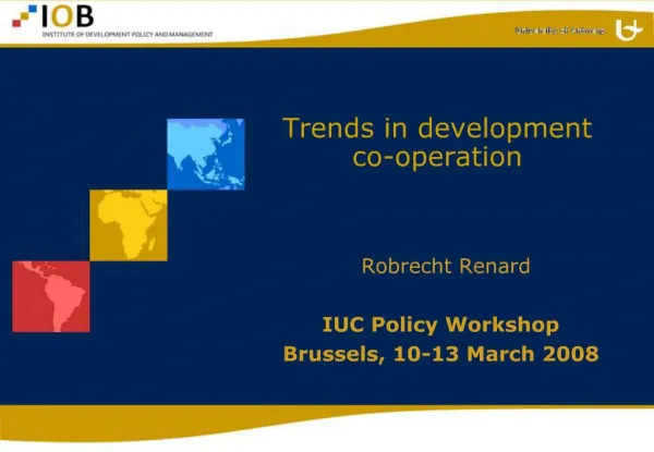 Trends in development co-operation