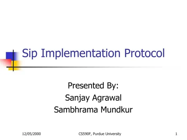 Sip Implementation Protocol