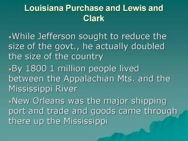 Louisiana Purchase and Lewis and Clark