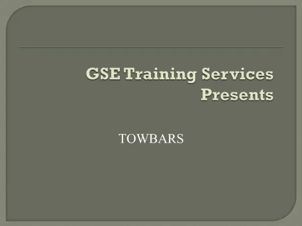 GSE Training Services Presents