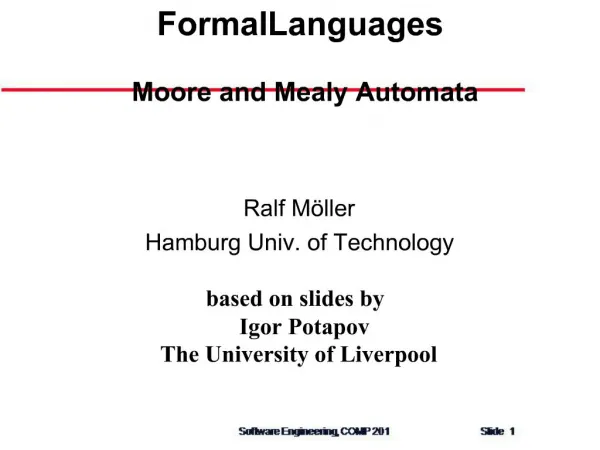 Automata and Formal Languages Moore and Mealy Automata
