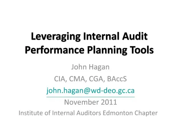 Leveraging Internal Audit Performance Planning Tools