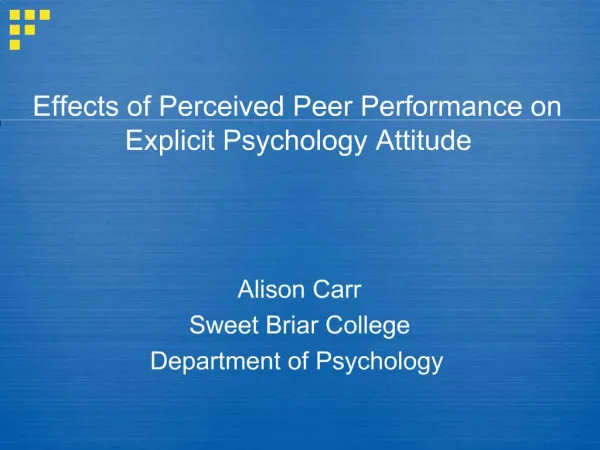 Alison Carr Sweet Briar College Department of Psychology