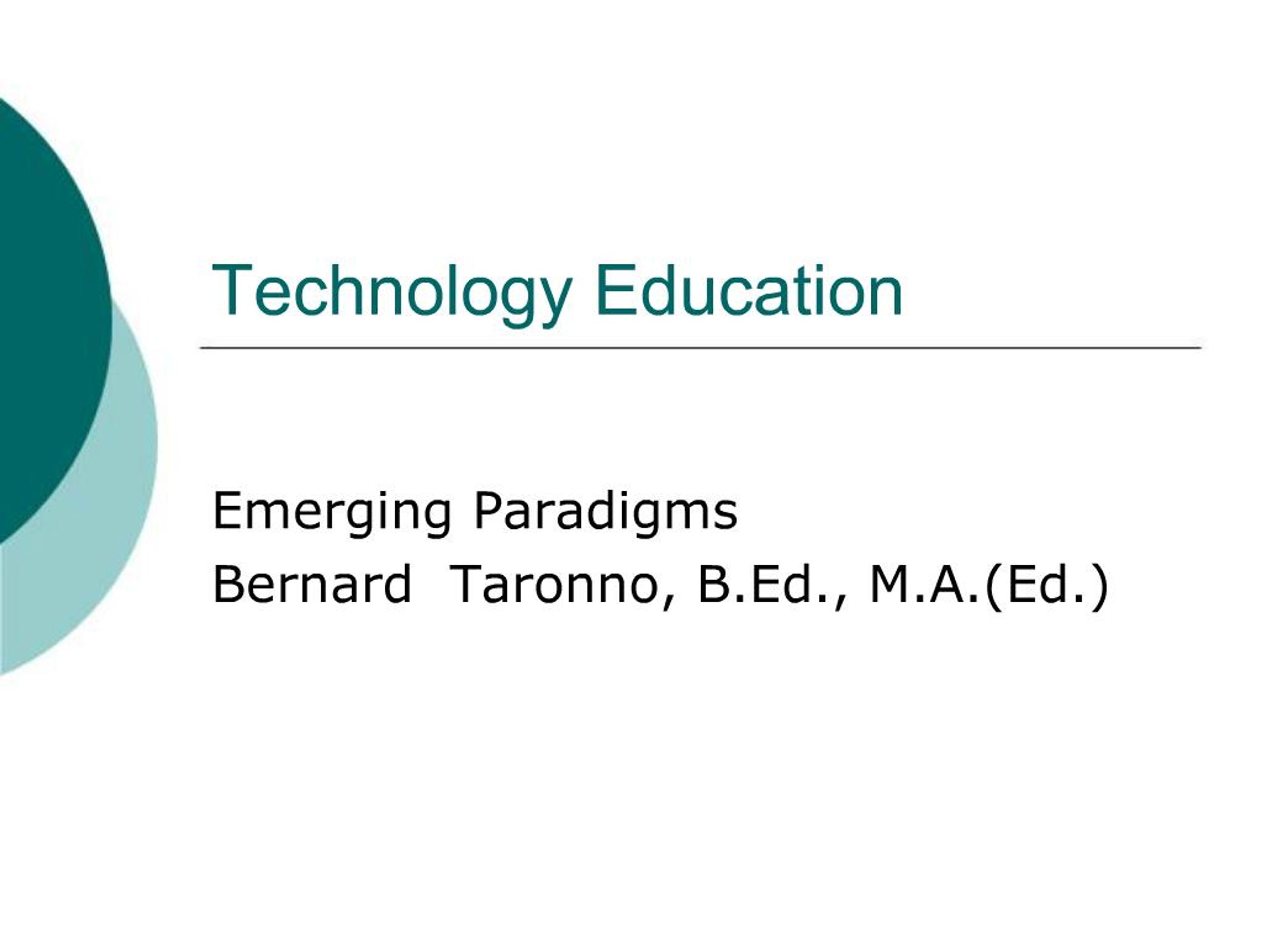 PPT - Technology Education PowerPoint Presentation, free download - ID ...