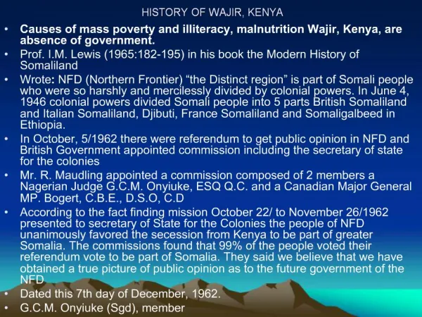 HISTORY OF WAJIR, KENYA