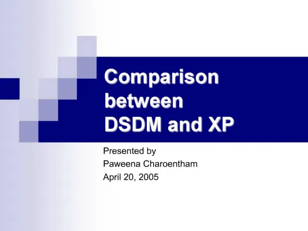 Comparison between DSDM and XP
