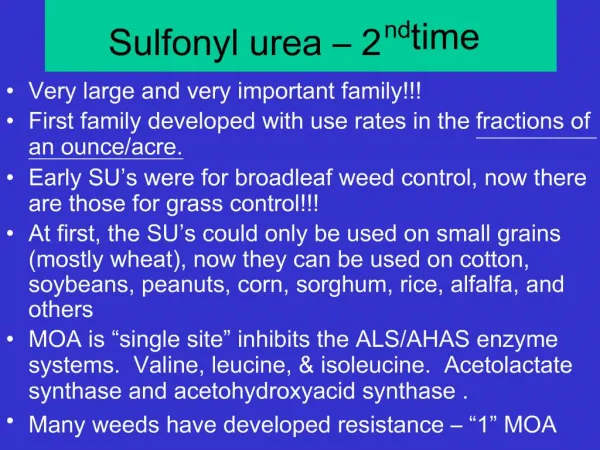 Sulfonyl urea 2nd time
