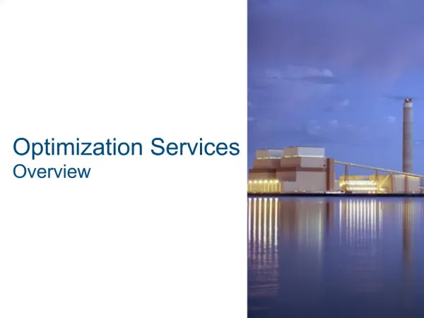 Optimization Services Overview