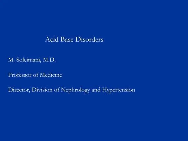 Acid Base Disorders