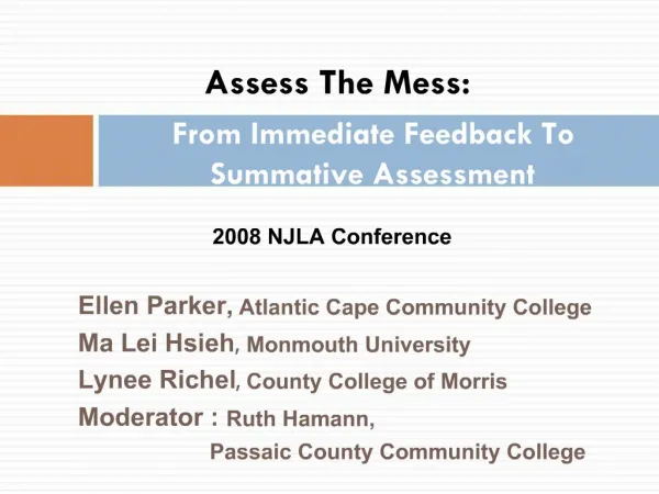 From Immediate Feedback To Summative Assessment