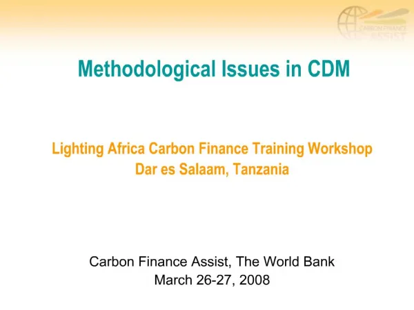 Methodological Issues in CDM