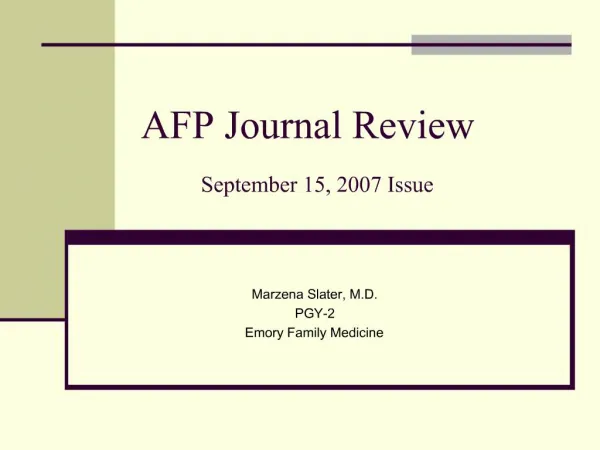 AFP Journal Review September 15, 2007 Issue