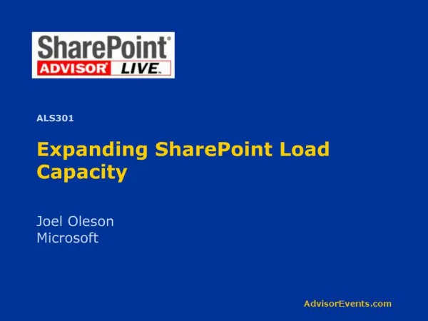 Expanding SharePoint Load Capacity