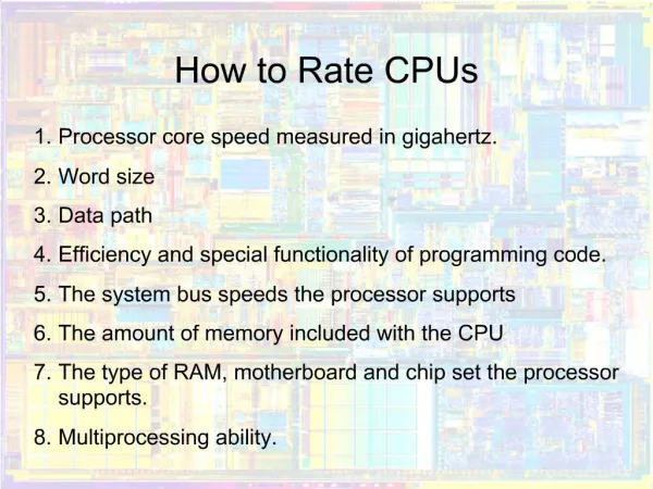 How to Rate CPUs