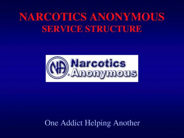 NARCOTICS ANONYMOUS SERVICE STRUCTURE