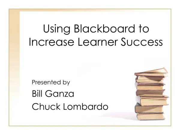Using Blackboard to Increase Learner Success