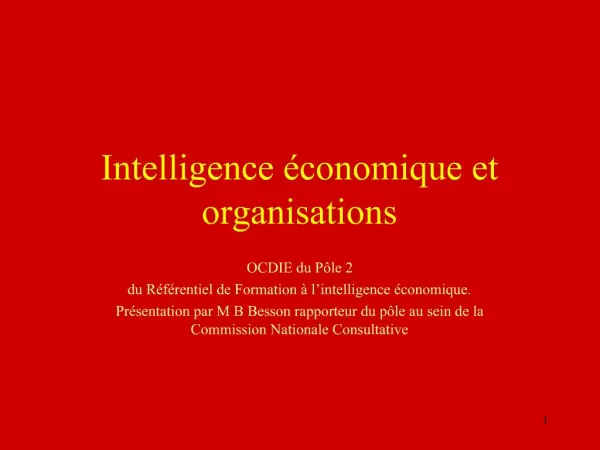 Intelligence conomique et organisations