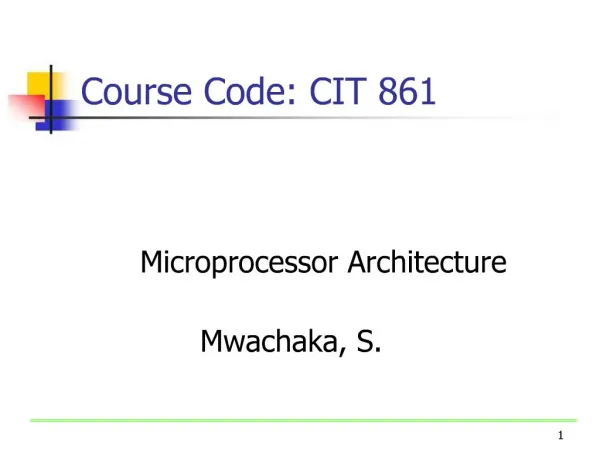Course Code: CIT 861