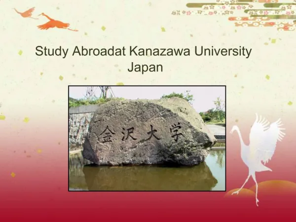 Study Abroad at Kanazawa University Japan