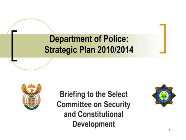 Department of Police: Strategic Plan 2010