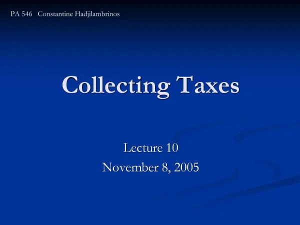 Collecting Taxes