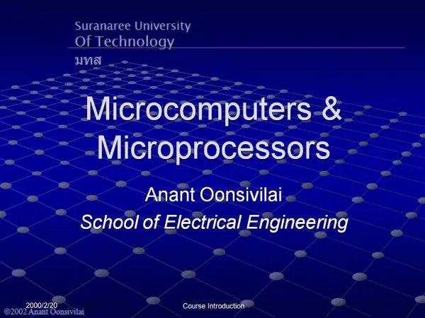 Microcomputers Microprocessors