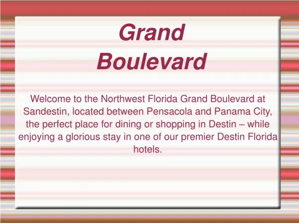 Grand Boulevard Destin Florida