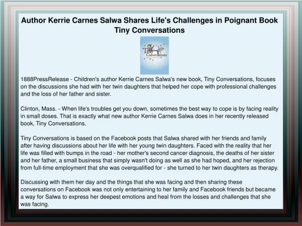 Author Kerrie Carnes Salwa Shares Life's Challenges