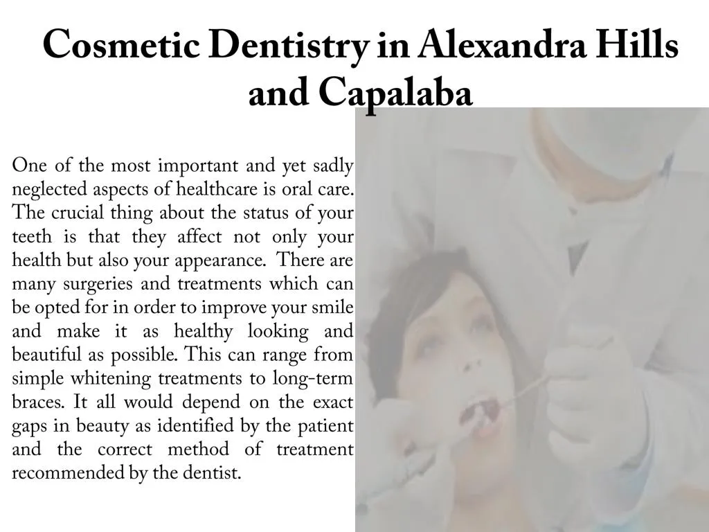 cosmetic dentistry in alexandra hills and capalaba