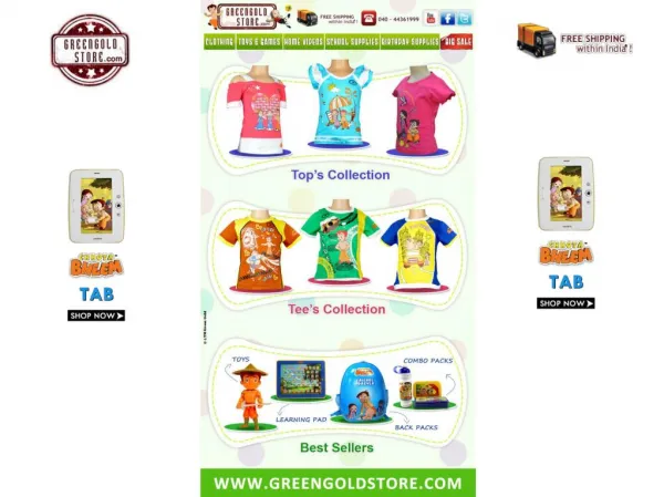 Chota Bheem Dress : Green Gold Store