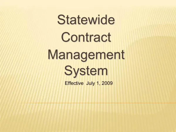 Statewide Contract Management System