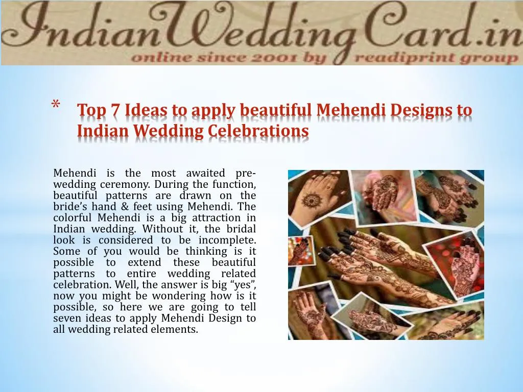 top 7 ideas to apply beautiful mehendi designs to indian wedding celebrations