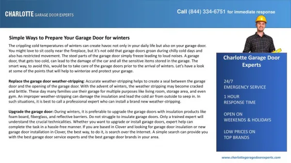 Simple Ways to Prepare Your Garage Door for winters