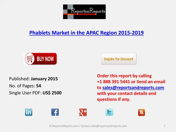 New Report on Phablets Market in the APAC Region 2015-2019