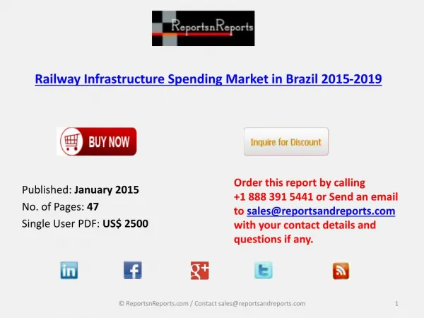 Railway Infrastructure Spending Market in Brazil 2015-2019