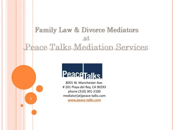 Family Law & Divorce Mediators at Peace Talks Mediation