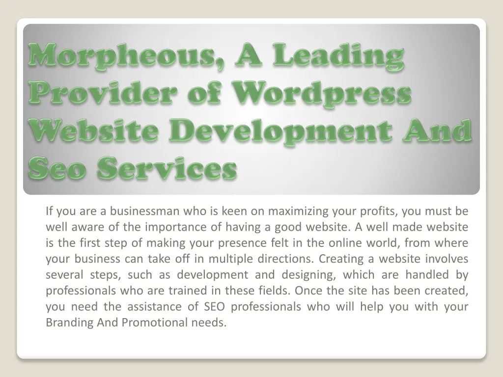 morpheous a leading provider of wordpress website development and seo services