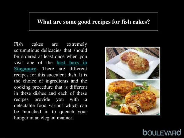 What are some good recipes for fish cakes?