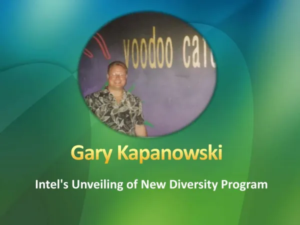 Gary Kapanowski : New Products and Services