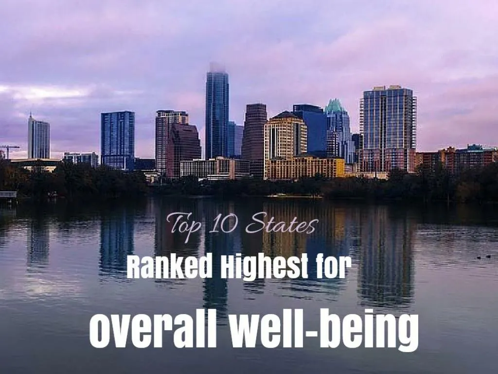 top 10 states ranked highest for overall well being