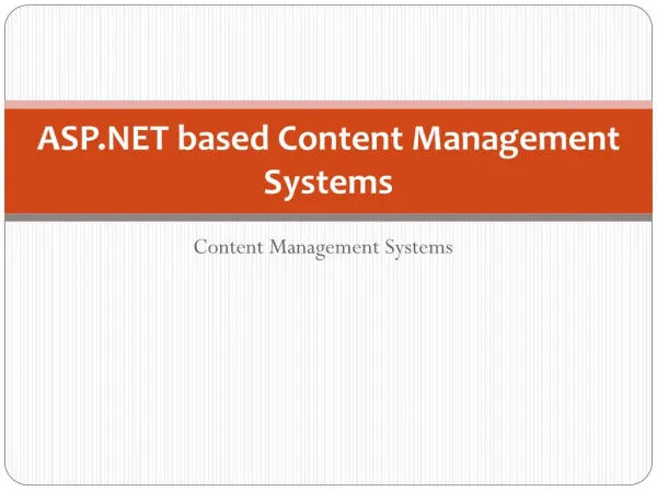 ASP.NET based Content Management Systems