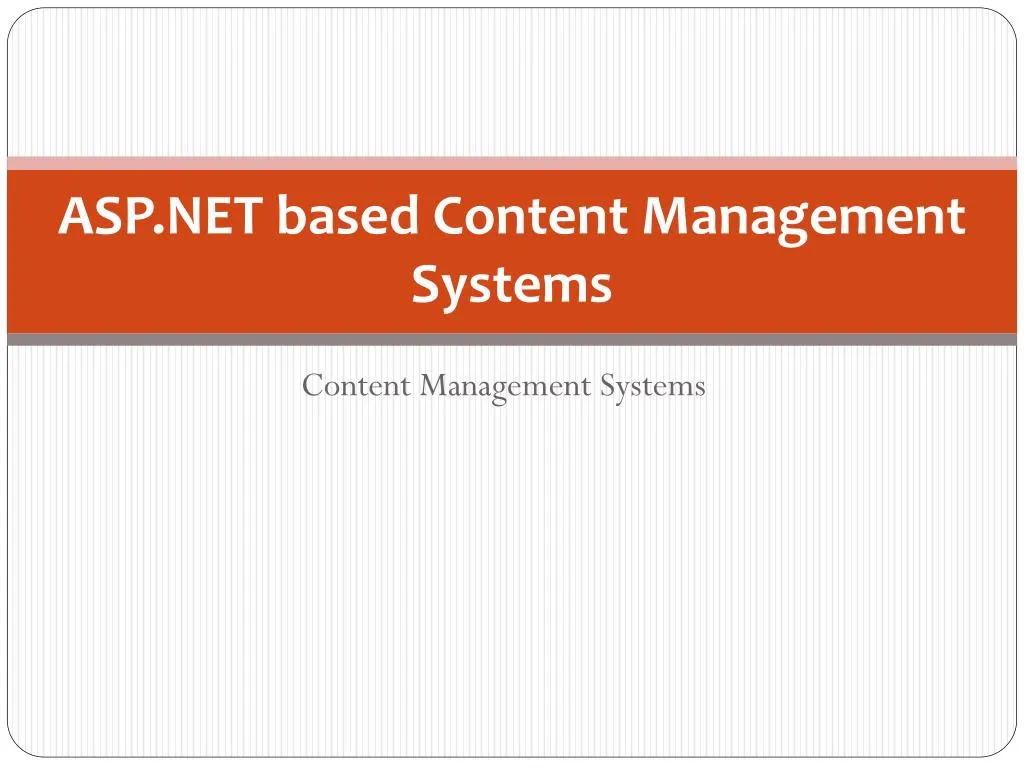 asp net based content management systems