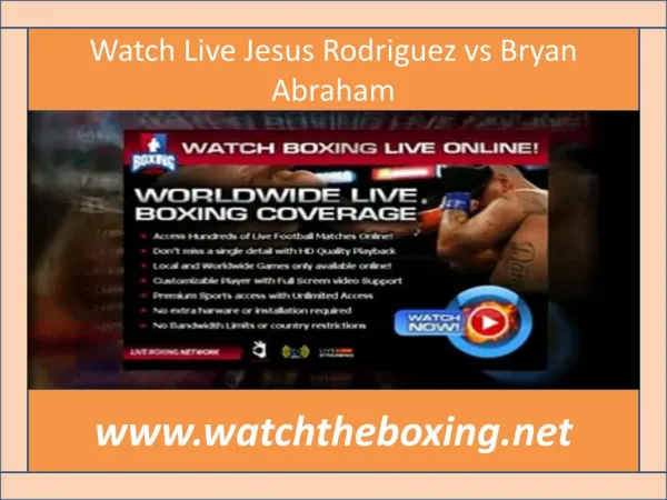 Watch Live Jesus Rodriguez vs Bryan Abraham