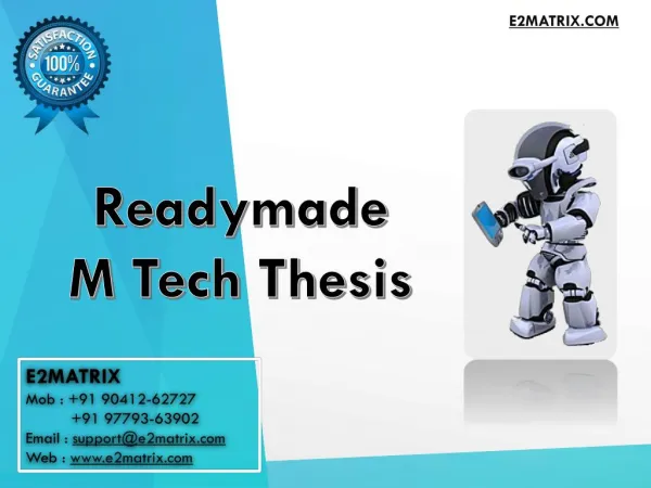 Readymade M Tech Thesis